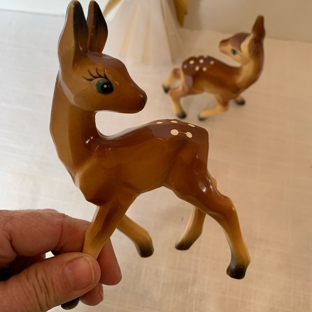 VINTAGE CHRISTMAS DECOR| 2 HTF plastic Deer and an Angel - Picture 2 of 12
